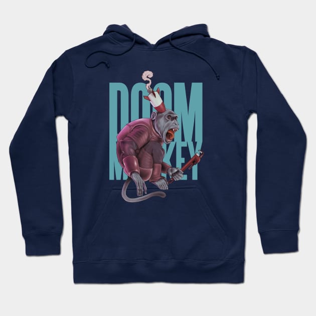 Doom Monkey (dark) Hoodie by jeffective